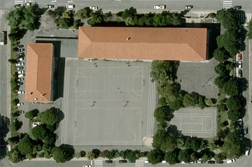 Vista aérea da escola